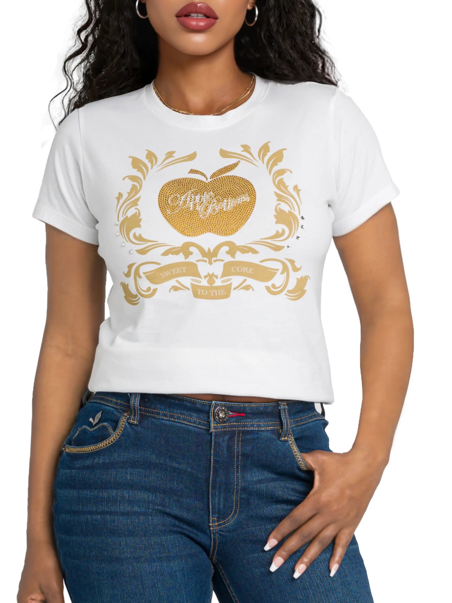 Camiseta Golden Crest - Blanca