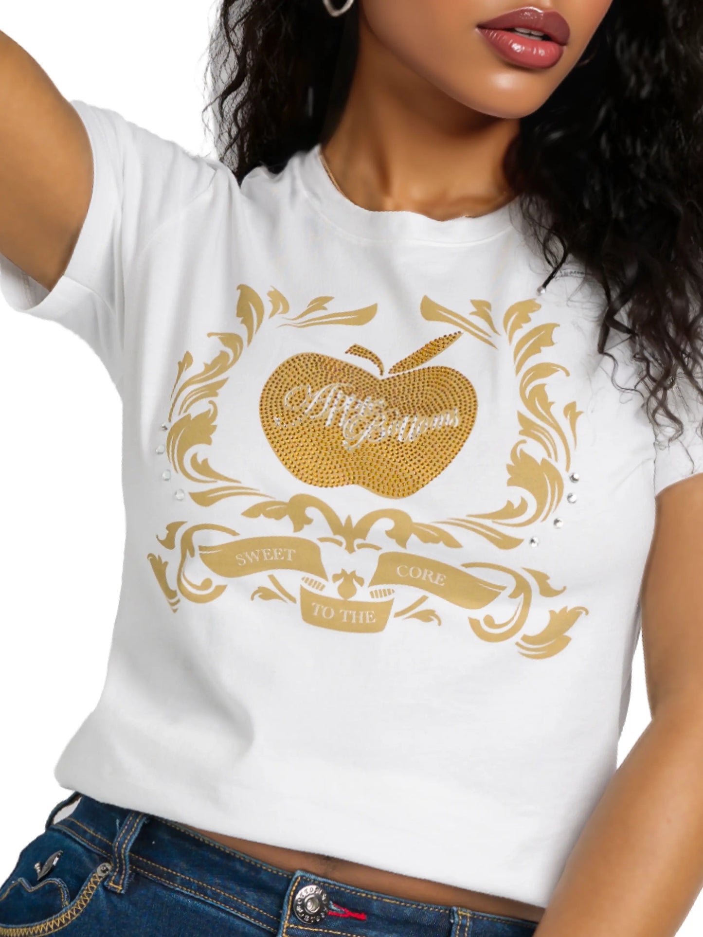 Camiseta Golden Crest - Blanca
