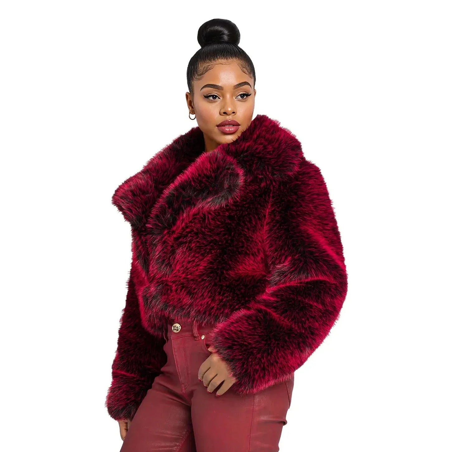 Chaqueta de Piel Sintética Y2K - Rojo Delicioso