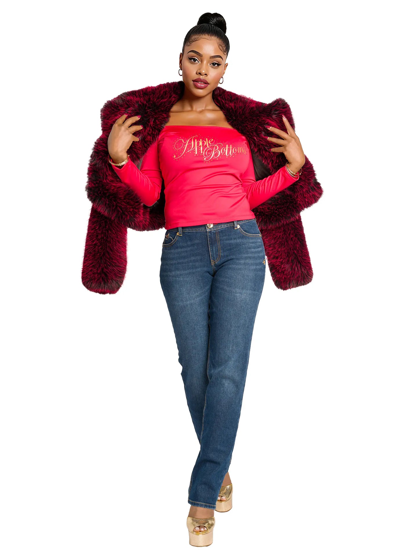 Chaqueta de Piel Sintética Y2K - Rojo Delicioso