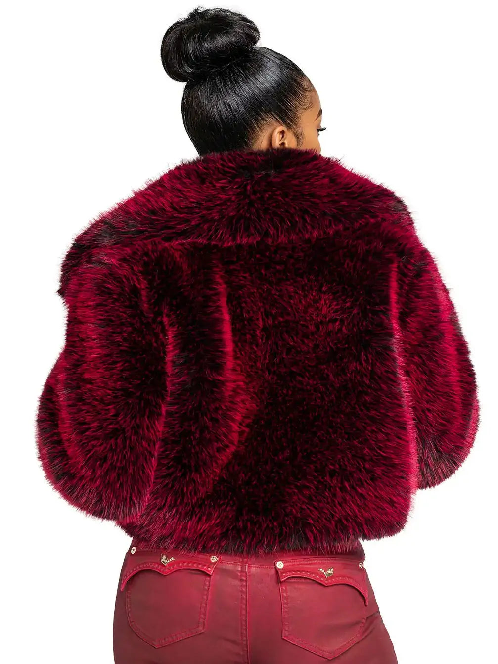 Chaqueta de Piel Sintética Y2K - Rojo Delicioso
