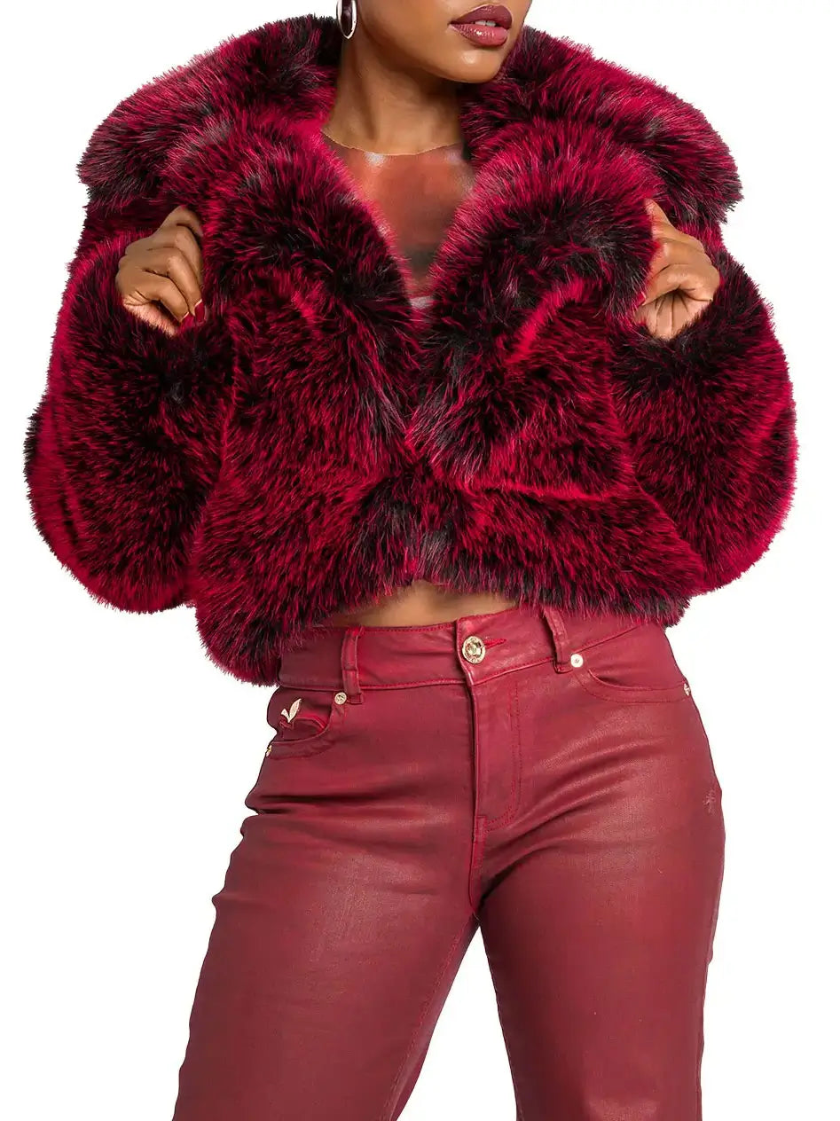 Chaqueta de Piel Sintética Y2K - Rojo Delicioso