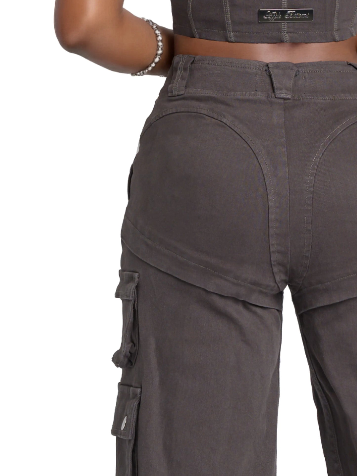 Pantalón cargo de sarga de tiro bajo