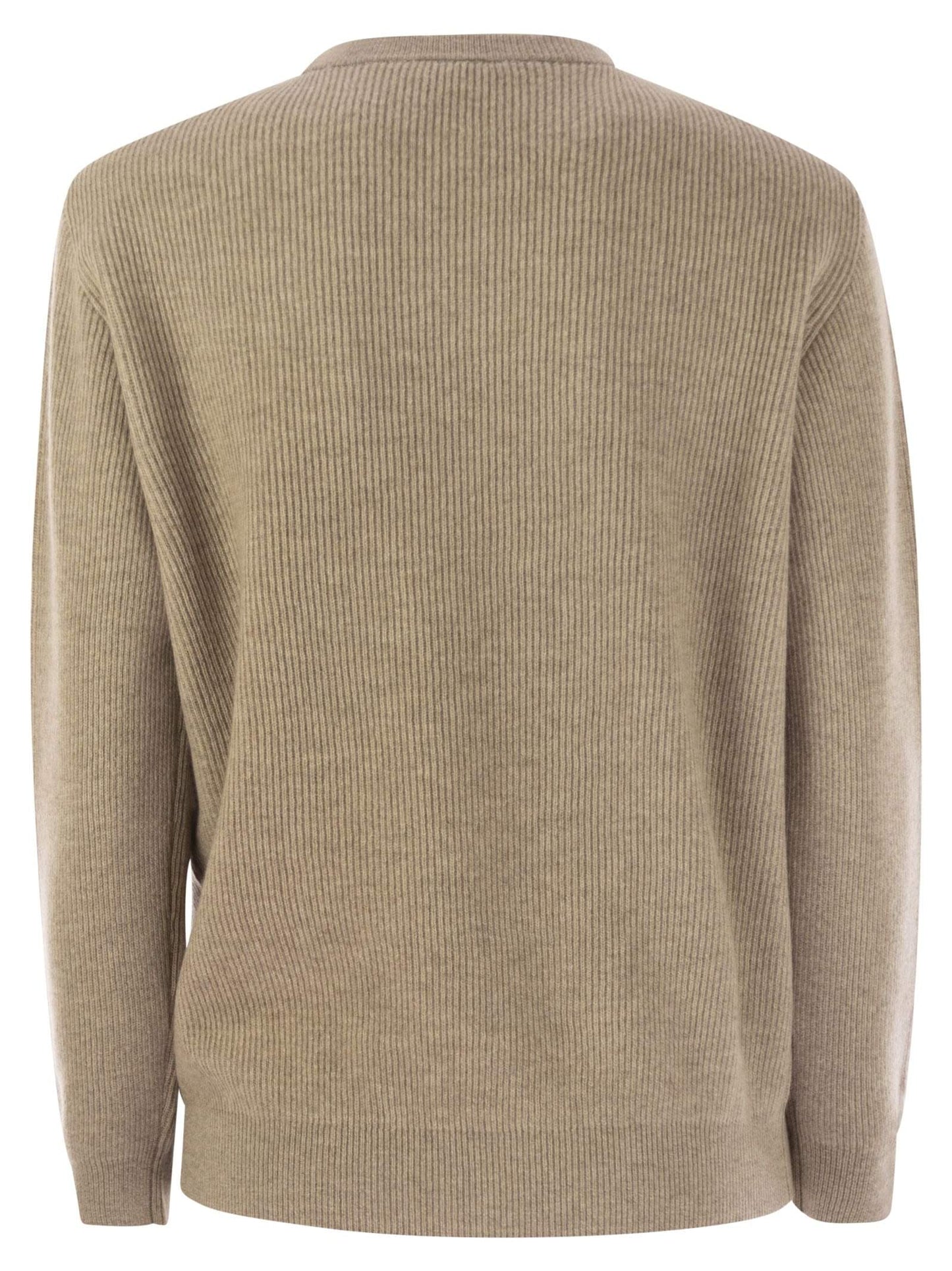 Brunello Cucinelli Women English Rib Cashmere Sweater With Monile
