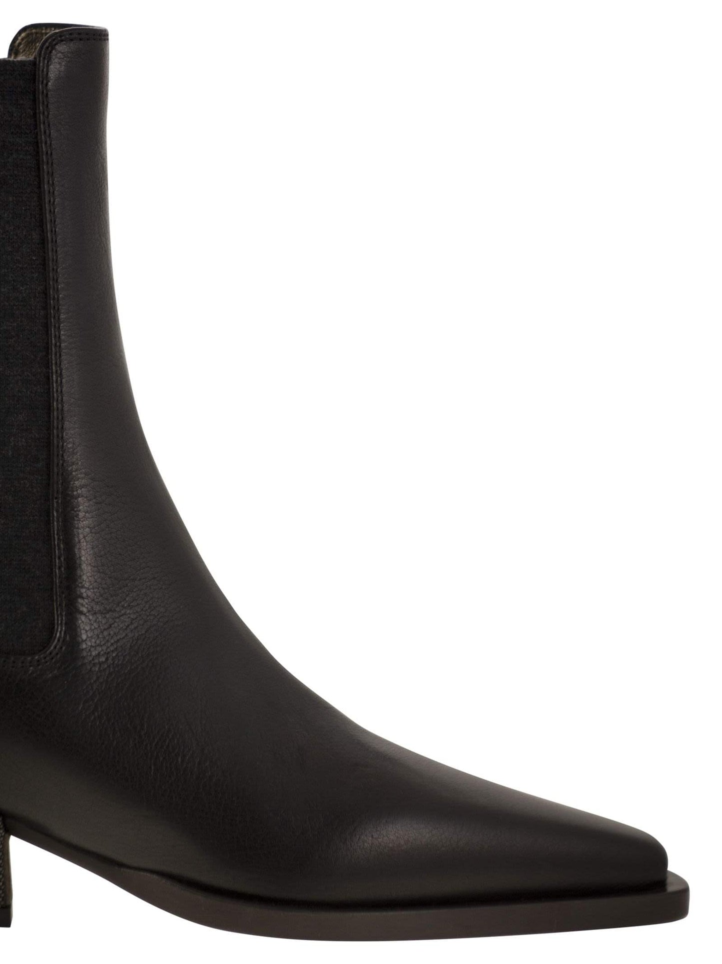 Brunello Cucinelli Women Classic Leather Chelsea Boot With Precious Block Heels