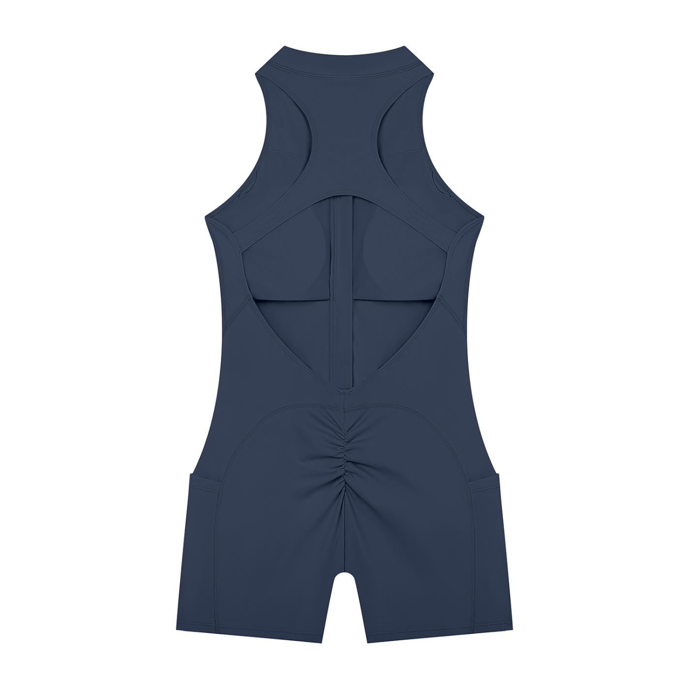 Mono enterizo de yoga con cremallera corta para mujer