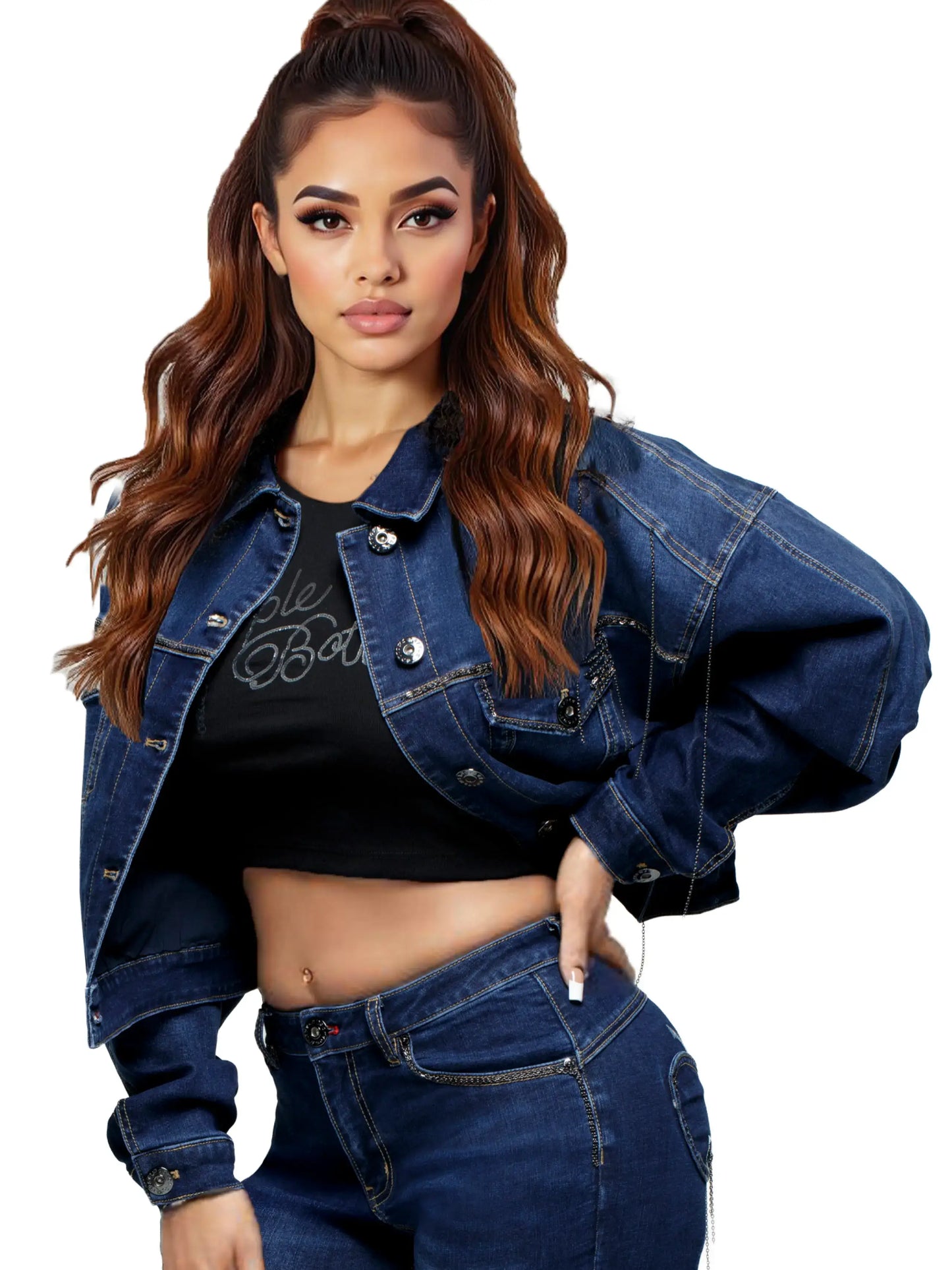 Chaqueta corta con cadena