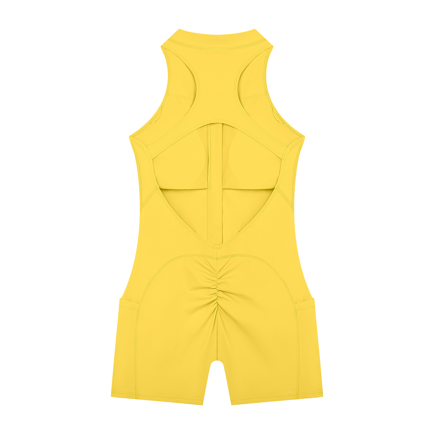 Mono enterizo de yoga con cremallera corta para mujer