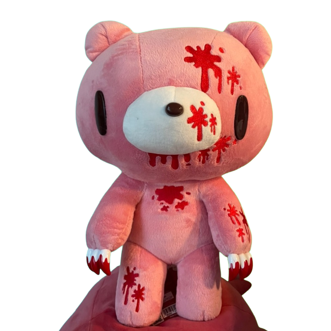 Peluche de Oso Sombrío Rosa Sangriento de Pie de 45 cm